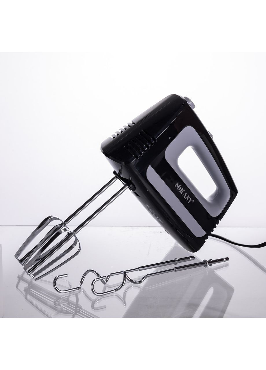 Стаціонарний міксер CX-6622 з чашею 3,5 л, 400 Вт, 5 швидкостей, 2 насадки Чорний Sokany (368765230)
