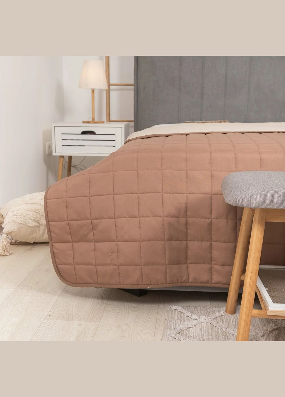 Покривало Дует стеганное двостороннє Капучіно 210*220 Viluta (305875526)