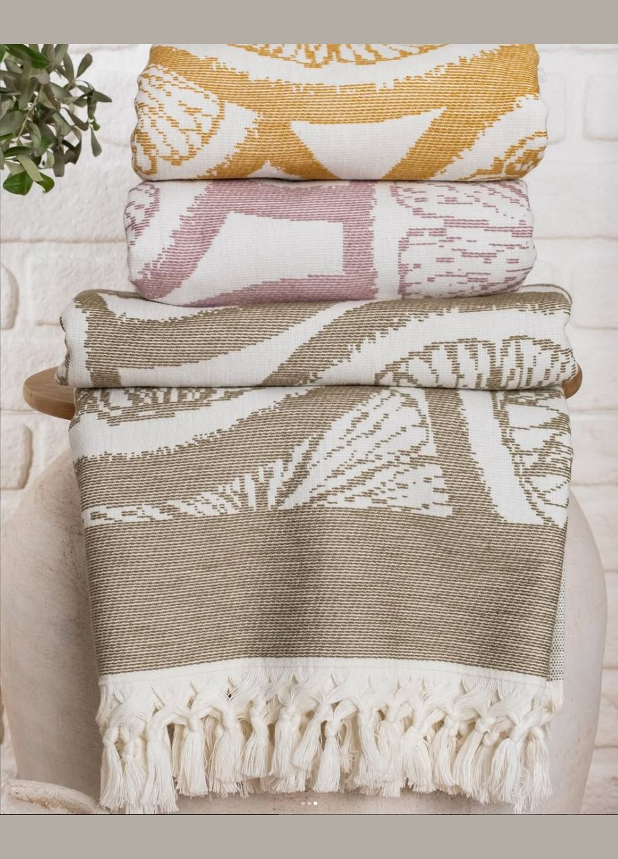 Рушник пляжний пештемаль 90х170 см з принтом лимону Pupilla (327106531)