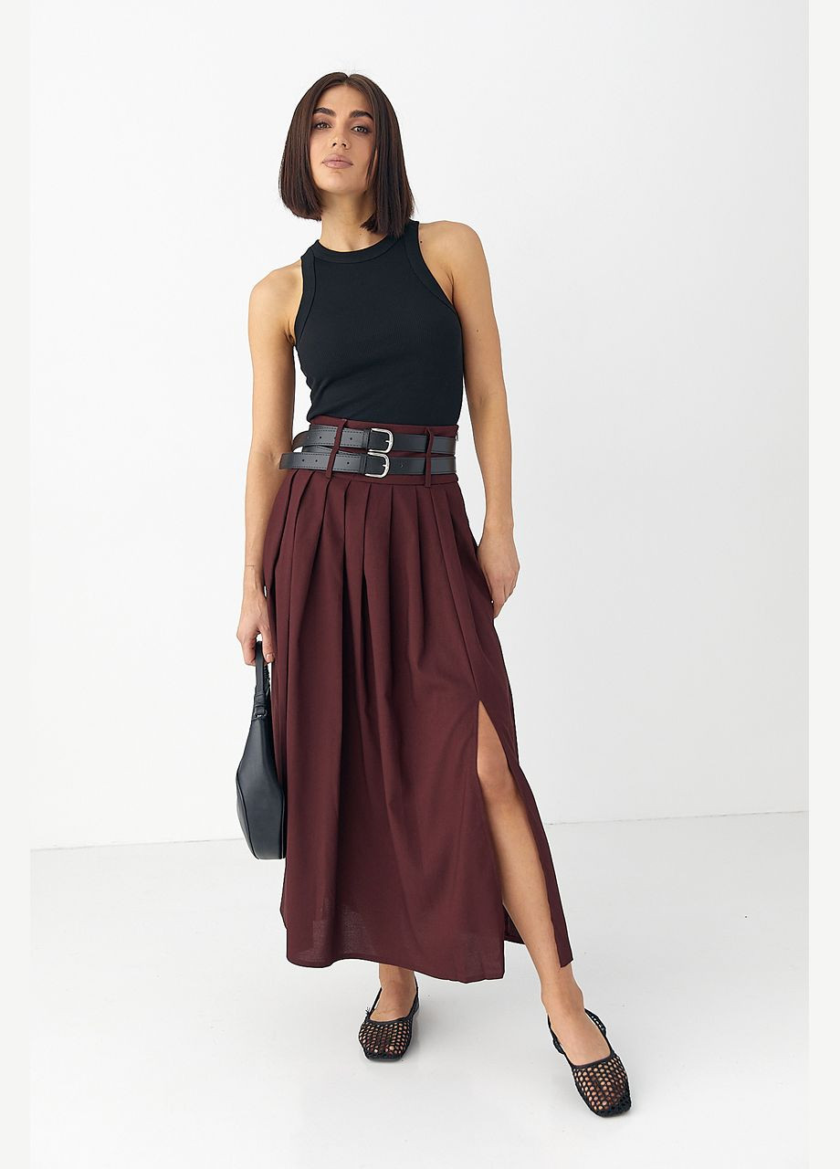 Спідниця міді зі складками Lurex (323644485)