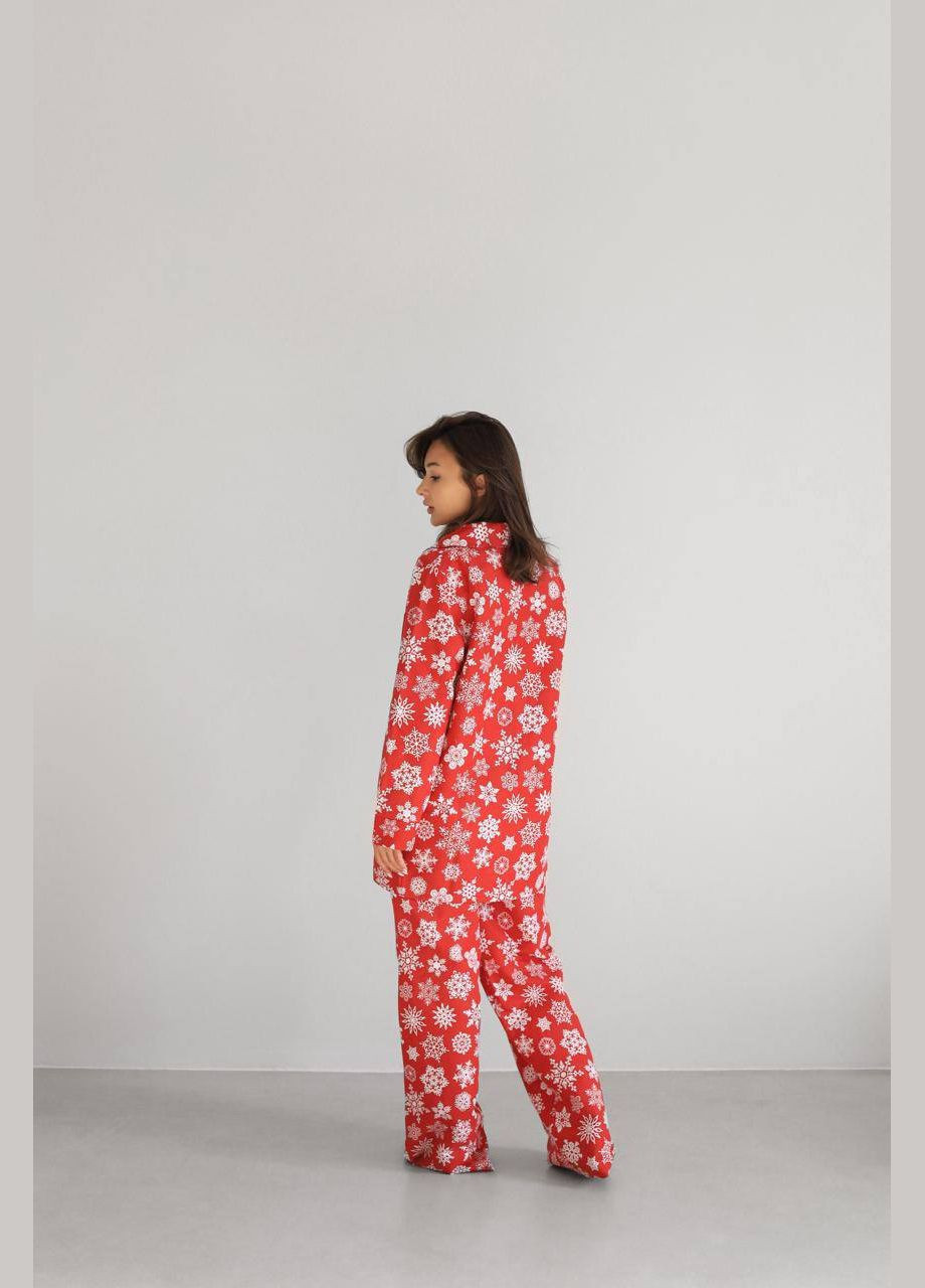 Красная женский пижамный костюм тройка цвет красный р.s 449683 New Trend