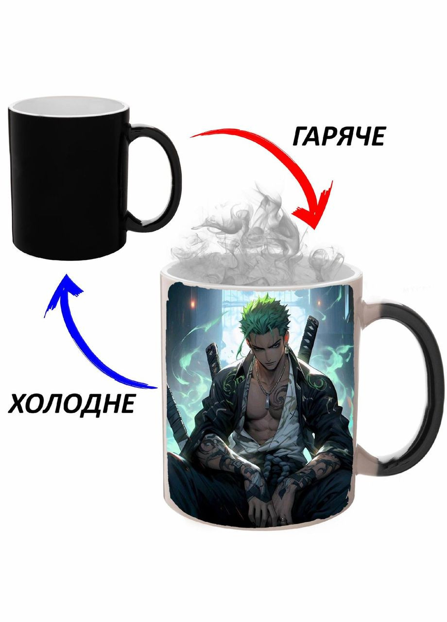 Чашка хамелон Ван Піс Аніме #028 (кухоль, горнятко) Чорна 330 мл No Brand (323472693)