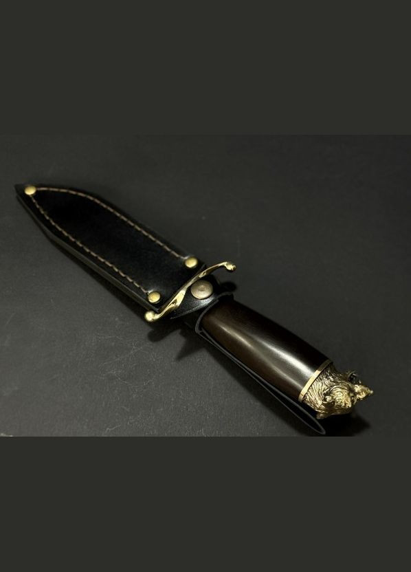 Нож охотничий с бронзовым наконечником Финка Волк 222k63 рукоятка дерево граб NB Art (346534209)