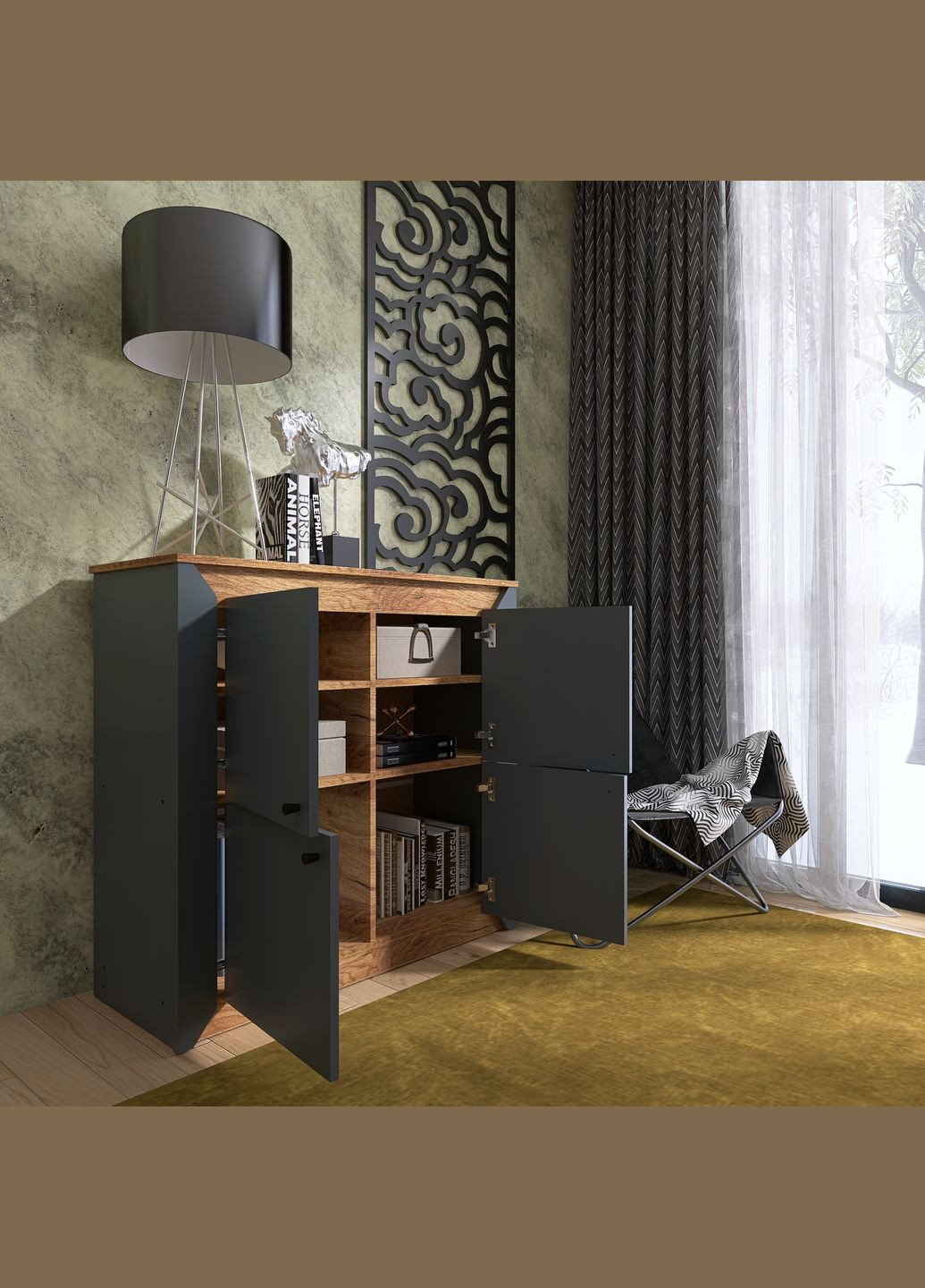 Тумба 4-х дверна закрита Нордік-980 98х38х92 см (EVR-5528) Еверест (311686032)