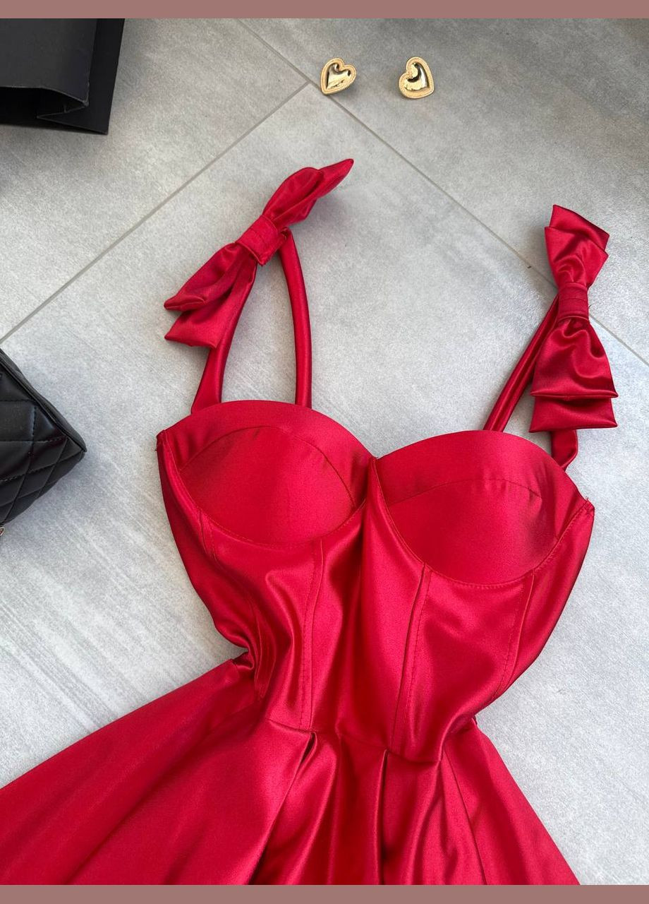 Красное вечернее, праздничный, откровенный платье с чашками No Brand
