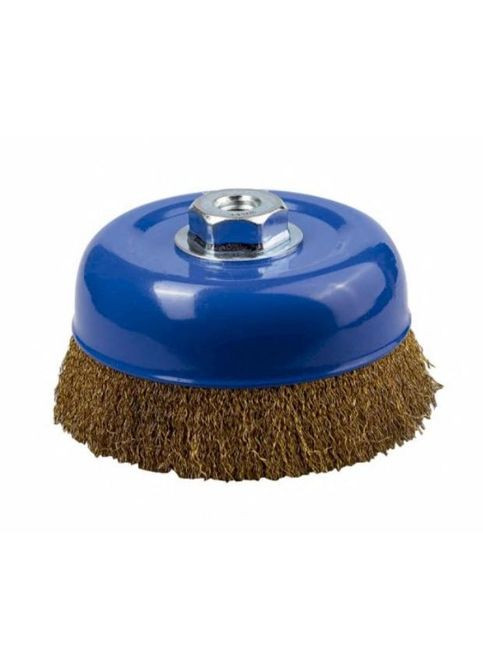 Щітка-крацовка чашкова для УШМ Ø75 мм, рифлена латуньована, ТМ Kubis (363055766)