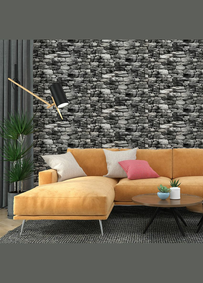 Декоративная 3D панель самоклейка 700x770x5мм Черный камень Екатеринославский (040) SW-00000483 Sticker Wall (327088851)