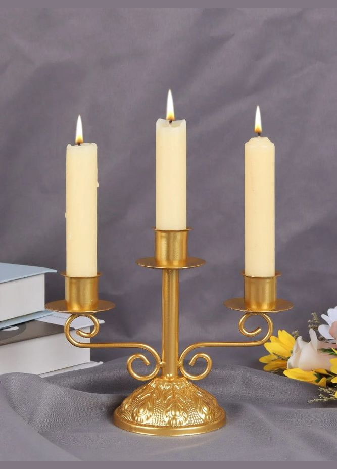 Підсвічник на 3 свічки в вінтажному стилі No Brand (292319818)
