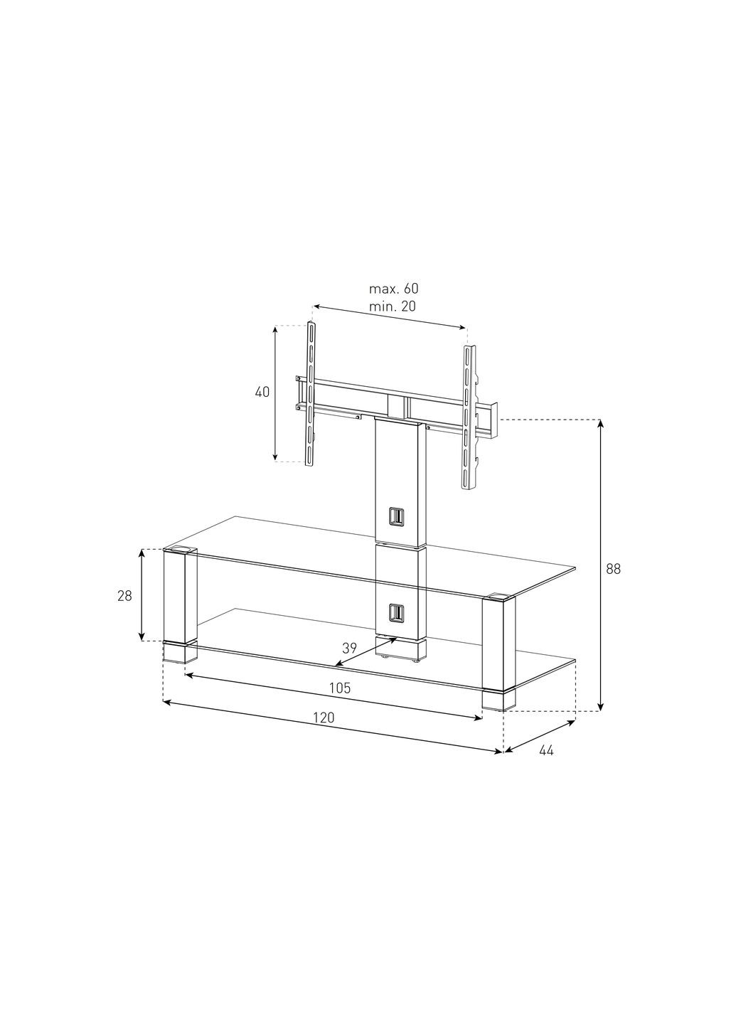 Подставка для телевизора Sonorous PL 2400-B-HBLK (318733037)