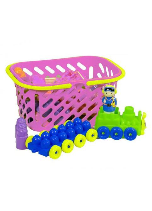 Конструктор с поездом, 43 дет (в розовой корзине) Kinderway (361411837)