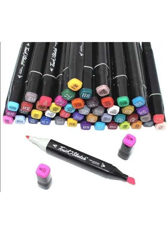 Якісний Набір скетч маркерів 204 кольори | Двосторонні маркери для малювання і скетчинга в сумці AN No Brand SKETCHMARKER 204 (303724694)