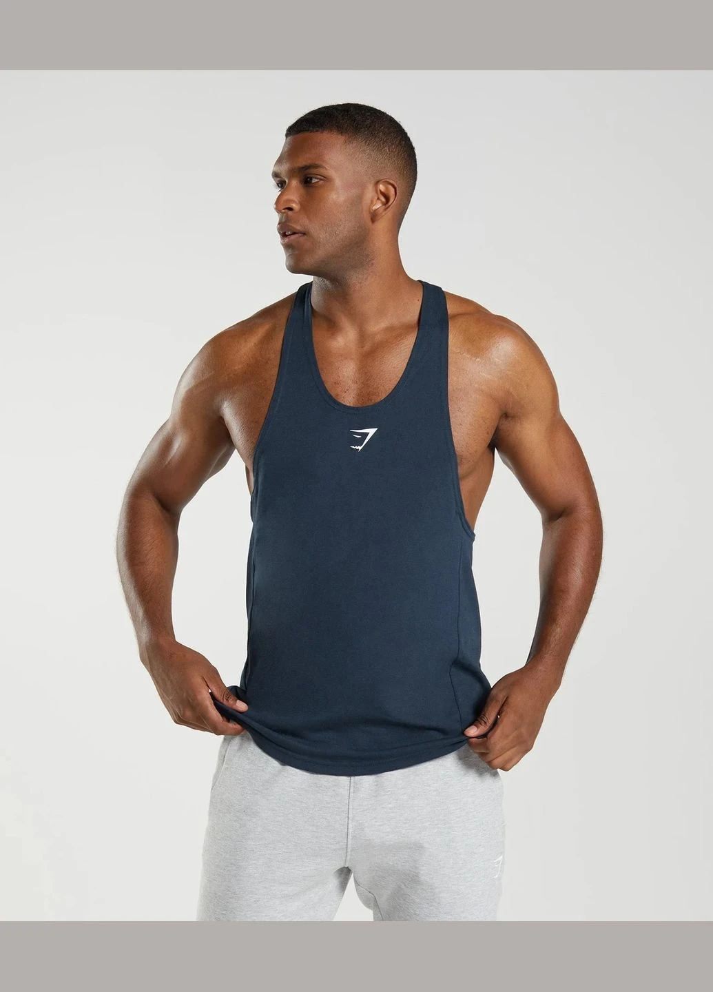 Майка спортивная React Stringer Slim Fit - Navy M/L/XL/XXXL Gymshark (351506203)