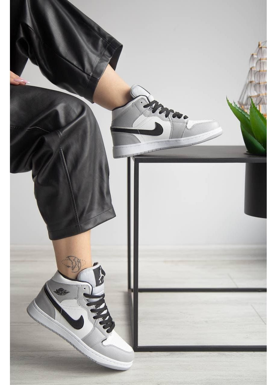 КРОСІВКИ ЖІНОЧІ NIKE AIR JORDAN 1 GREY FUR 2.0 НАЙК АІР ДЖОРДАН No Brand сірі зими (368861898)