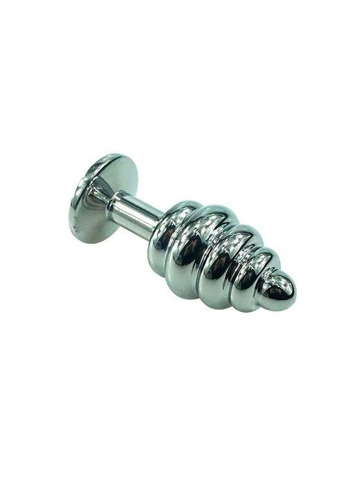 Стальная анальная пробка "Спираль" - 7,2*2,9 см – Анальные игрушки No Brand (370612008)