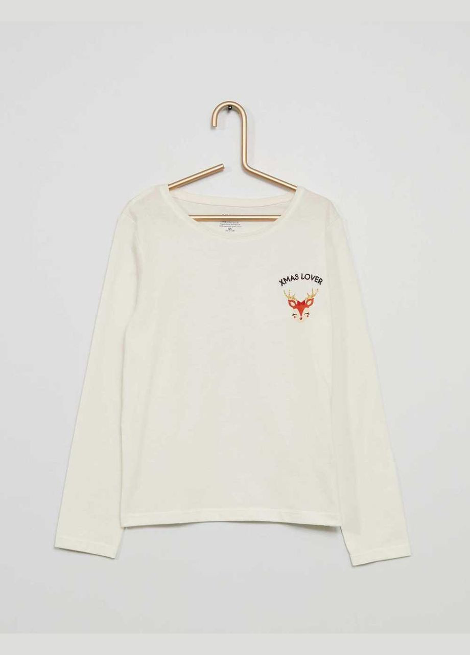 Молочный лонгслив Kiabi