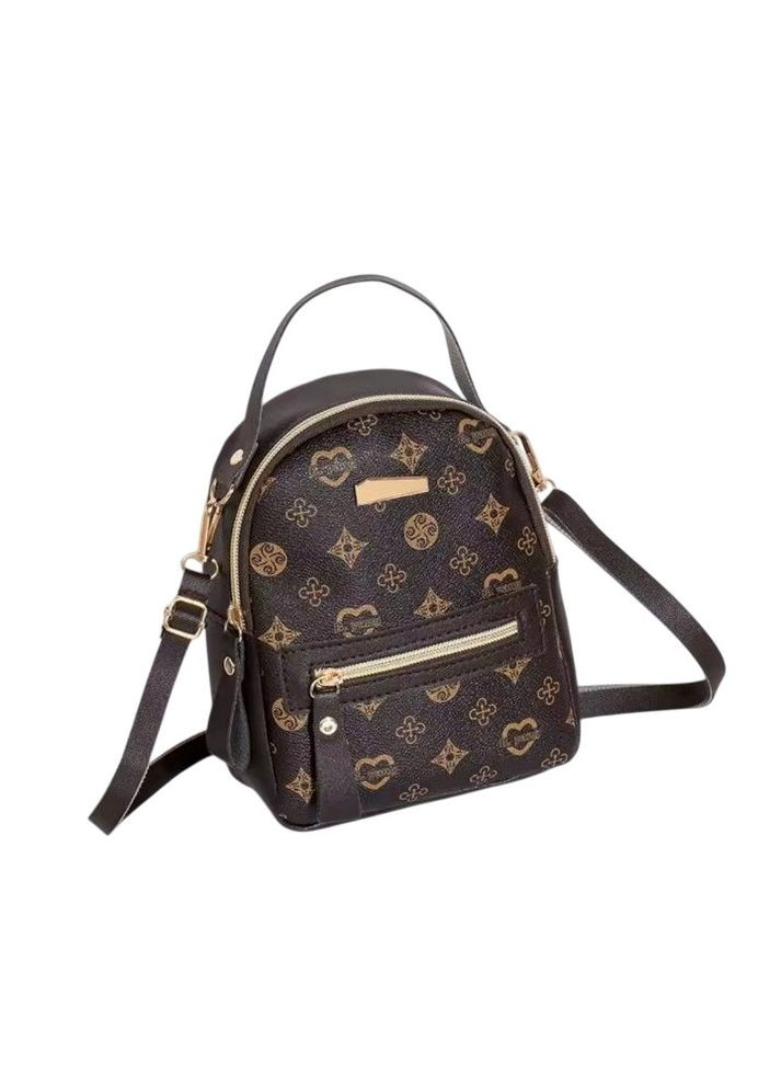 Міні Рюкзак міський жіночий екошкіра коричневий класичний молодіжний сумка-рюкзак для прогулянок No Brand (353691069)