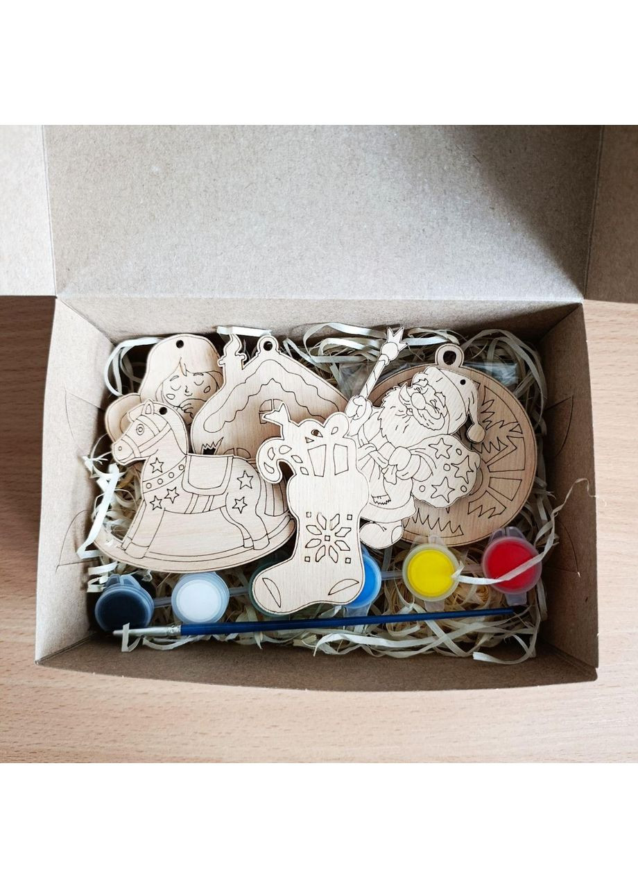 Подарунковий бокс з новорічними іграшками - розмальовками для дитини на Новий рік Різдво (ar307) No Brand (364662171)