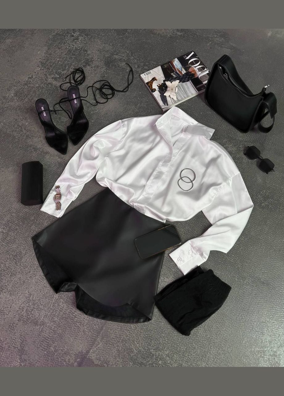 Белая кэжуал рубашка однотонная Adelante