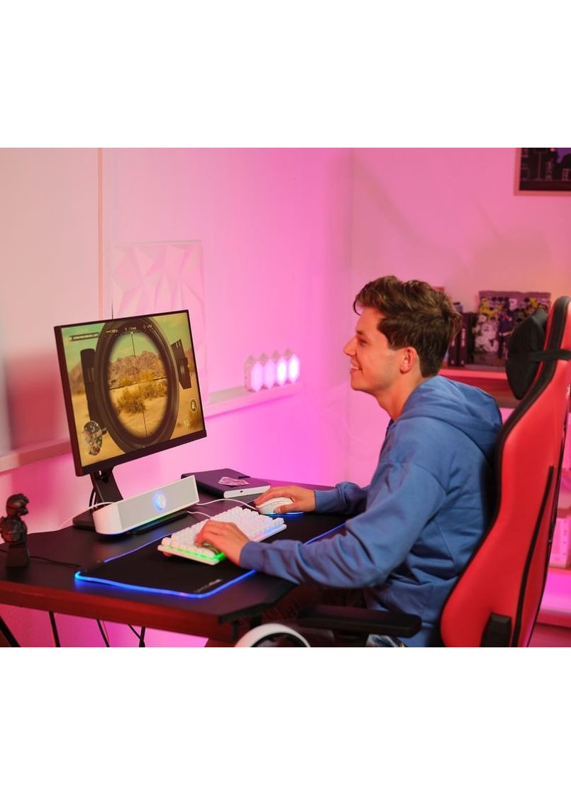 Акустическая система 25110_TRUST GXT 619 Thorne Саундбар, USB/AUX, RGB, белый Trust (364275012)