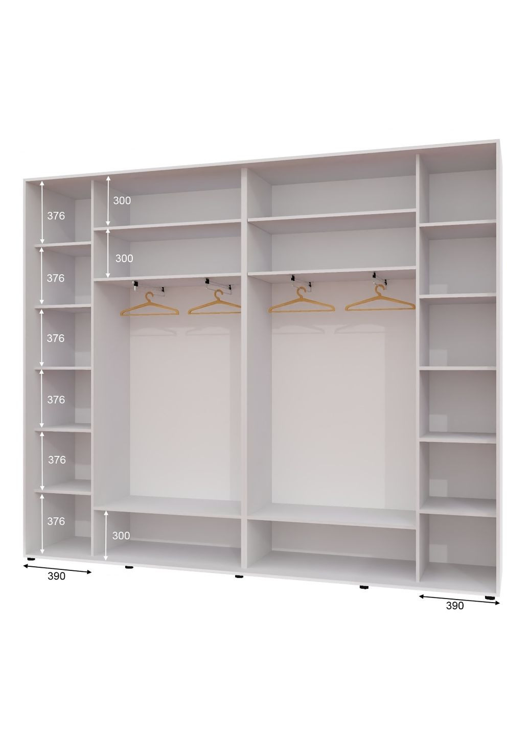 Шафа-купе тридверна 300*45*250 см Білий 3 двері ДСП + Дзеркало + ДСП Люкс-147 Алекса (360444152)