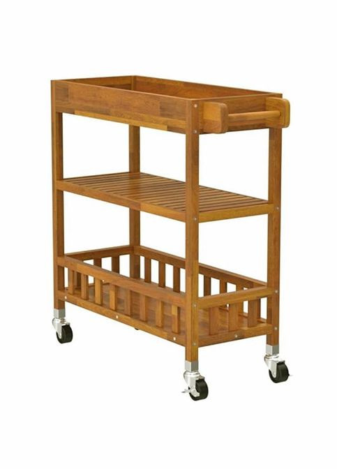 Етажерка з дерева для ванної на коліщатах Одірена охра (АБТ-010304) No Brand (328210536)