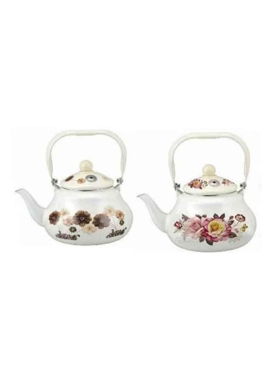 Чайник 1,5л со свистком эмалированный Цветы молочные EB3351 ТМ Edenberg (305765430)