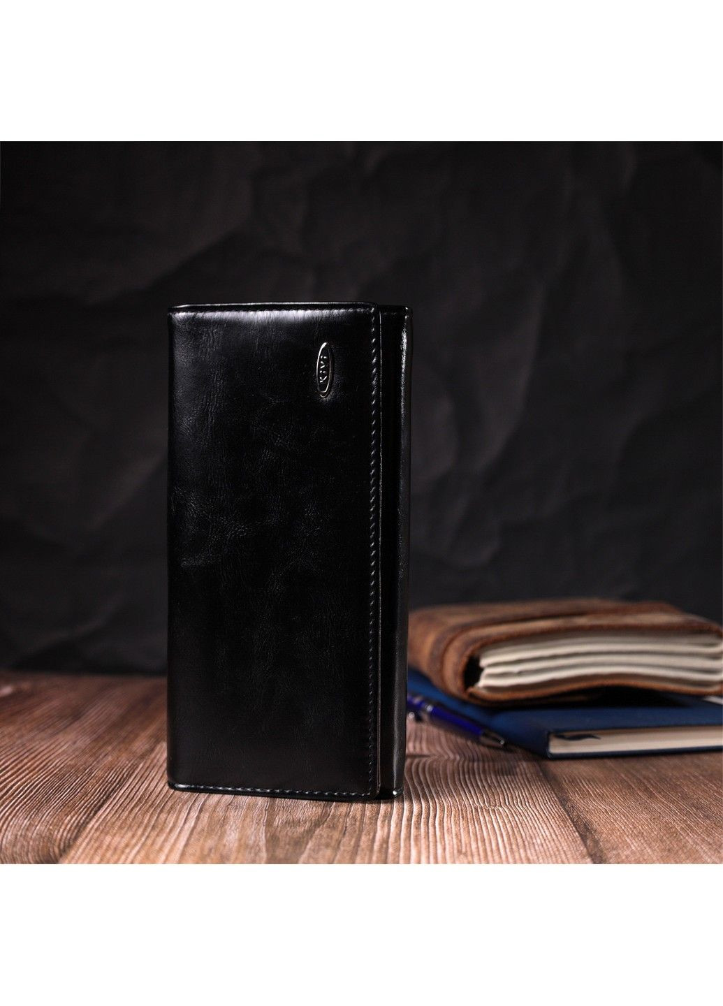 Горизонтальний жіночий гаманець із якісної екошкіри 19087 Чорний KIVI (292920528)