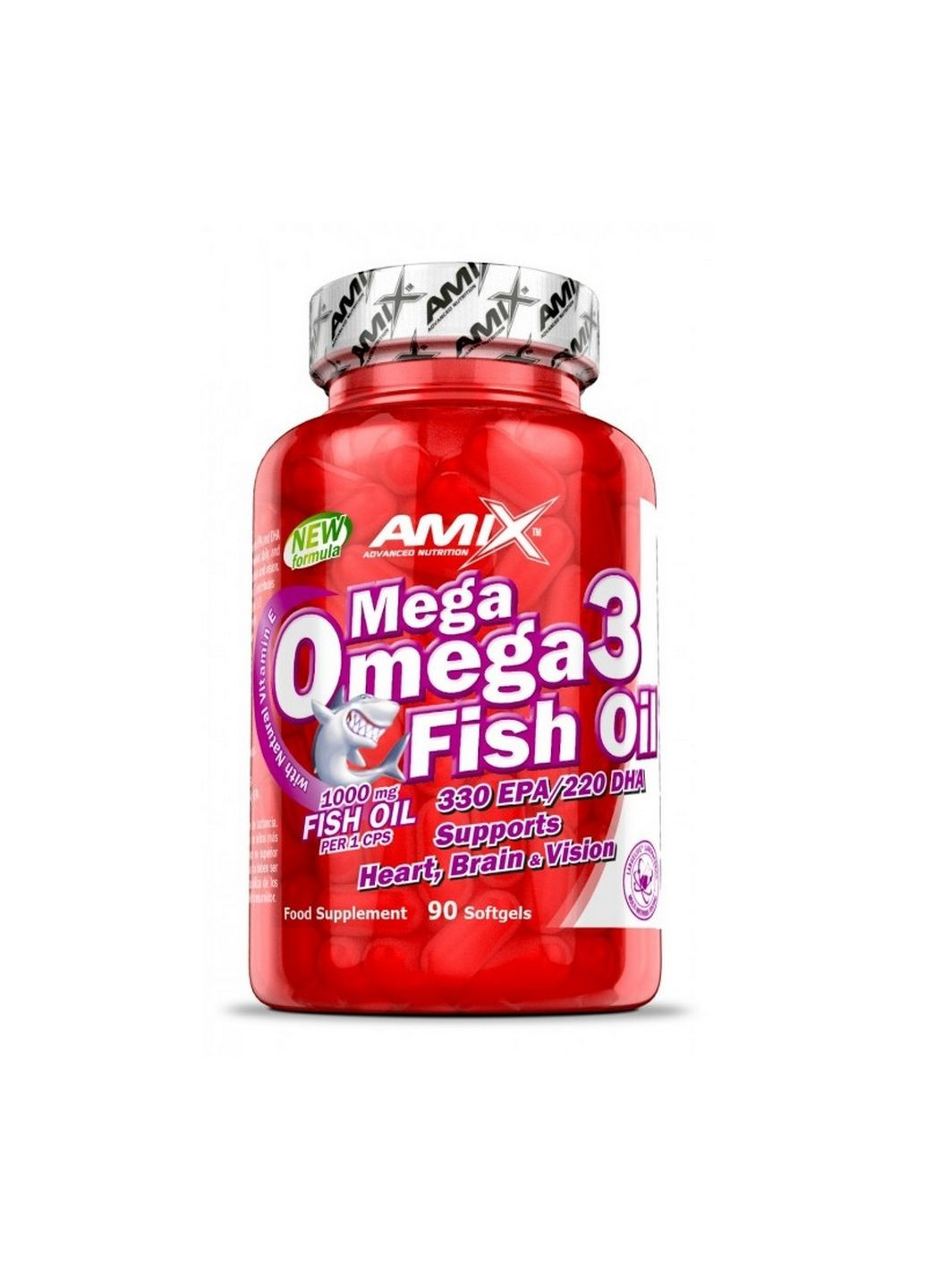 Жирні кислоти Mega Omega 3 Fish Oil 1000 mg, 90 капсул Amix Nutrition (293339662)