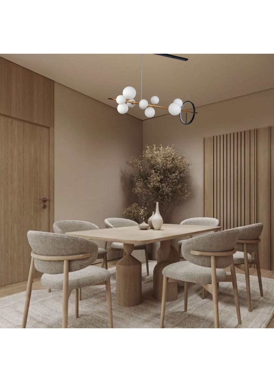 Підвісна люстра «Bubbles» на 10 ламп з білими плафонами (918-LP267-10 DDG+WH) No Brand (370071856)