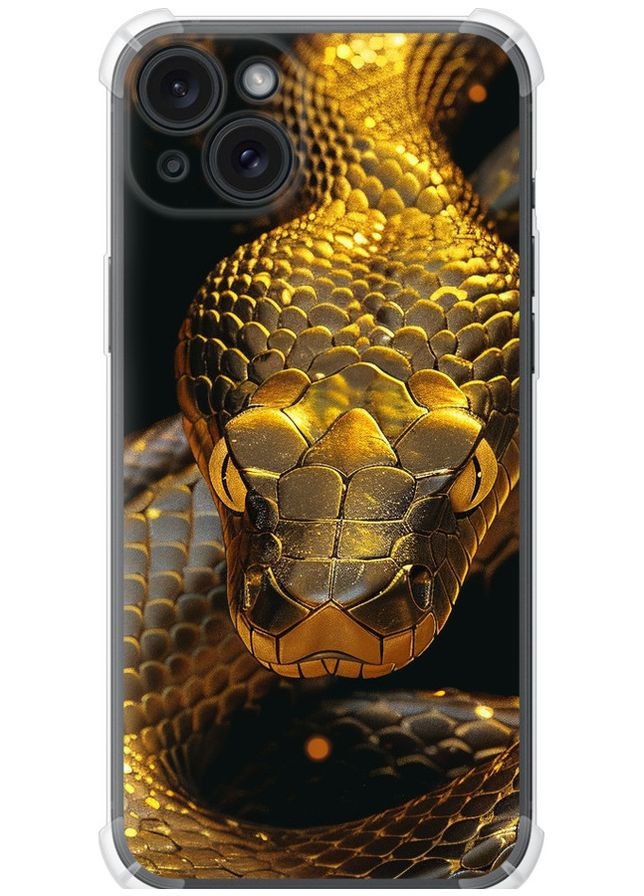 Силикон с усиленными углами чехол 'Golden snake' для Endorphone Apple iPhone 15 Plus (315724237)