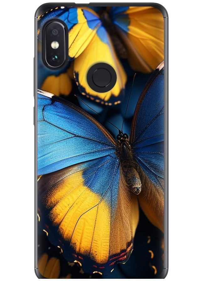 Силиконовый чехол 'Желто-голубые бабочки' для Endorphone xiaomi redmi note 5 pro (285703804)
