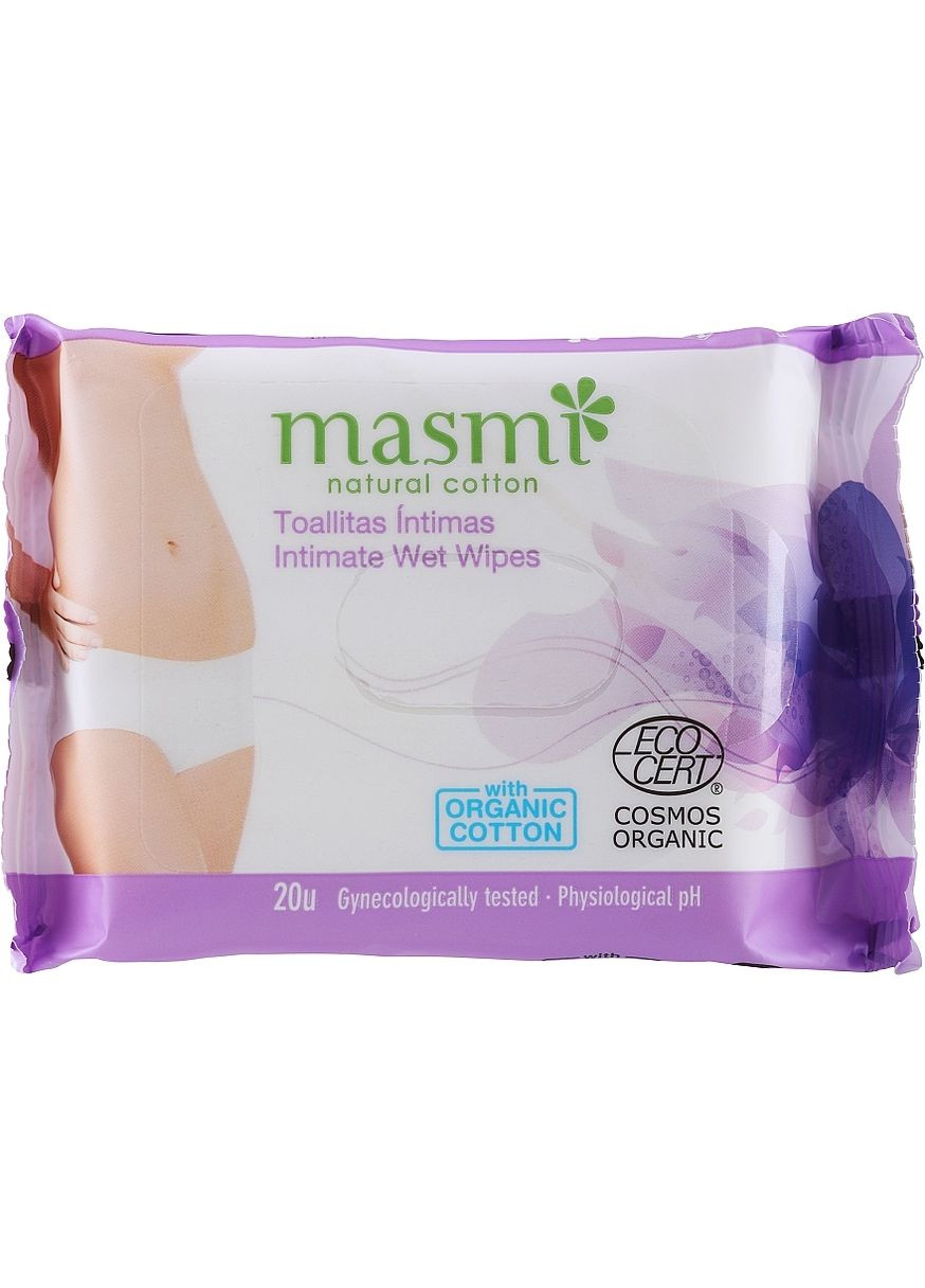 Вологі косметичні серветки для інтимної гігієни Natural Cotton 20шт (367637-27056196) Masmi (368610931)