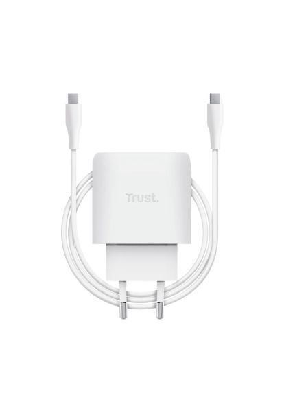Зарядний пристрій (25522_TRUST) Trust USB-C 45W GaN PD/PPS white (370016716)