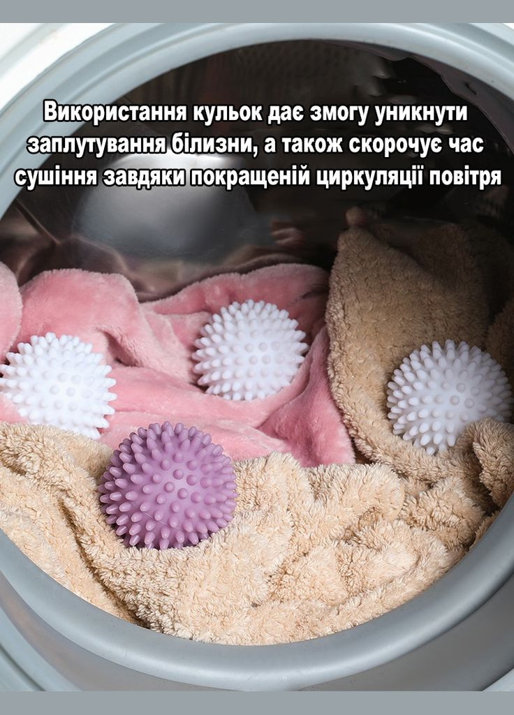 Шарики для стирки белья со специальными шипами для мягкого трения, мячики многоразовые 2шт голубые No Brand (317751398)