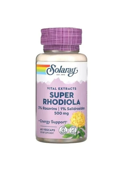 Vital Extracts Super Rhodiola 500 мг 60 капсул Solaray (387020742)