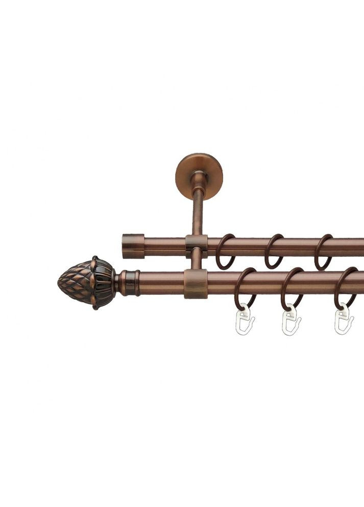 Карниз Цинара металевий дворядний закритий гладка труба Мідь 19\16 мм 200 см (00-00012044) ORVIT (300281778)