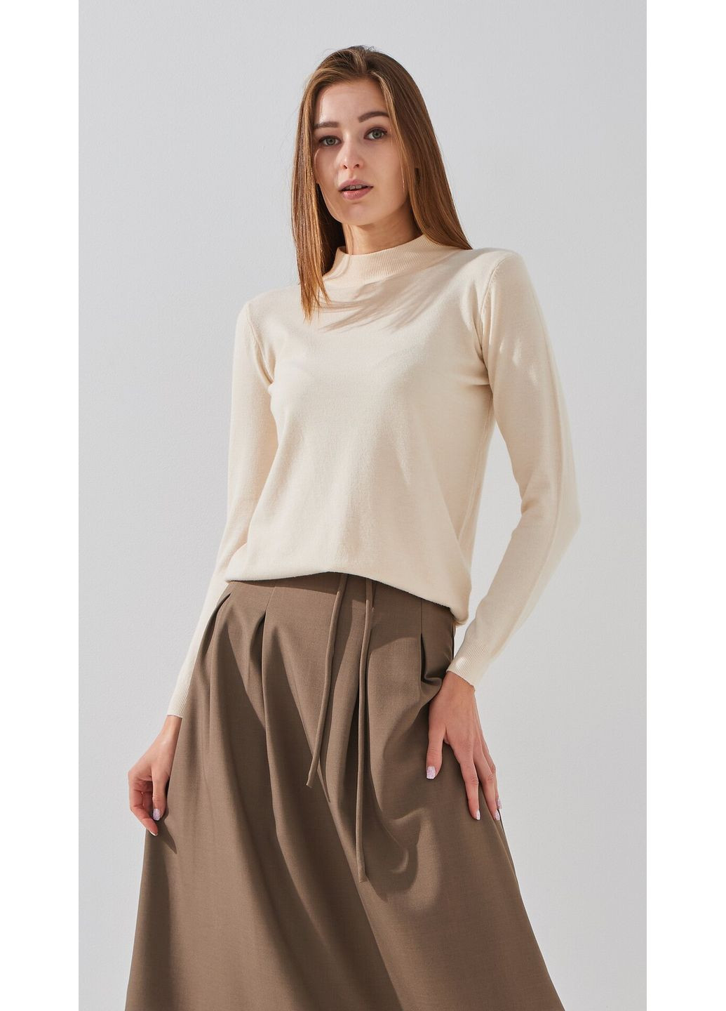 Молочный демисезонный джемпер однотонный женский джемпер 036 молочный shop (2000999165238) On me