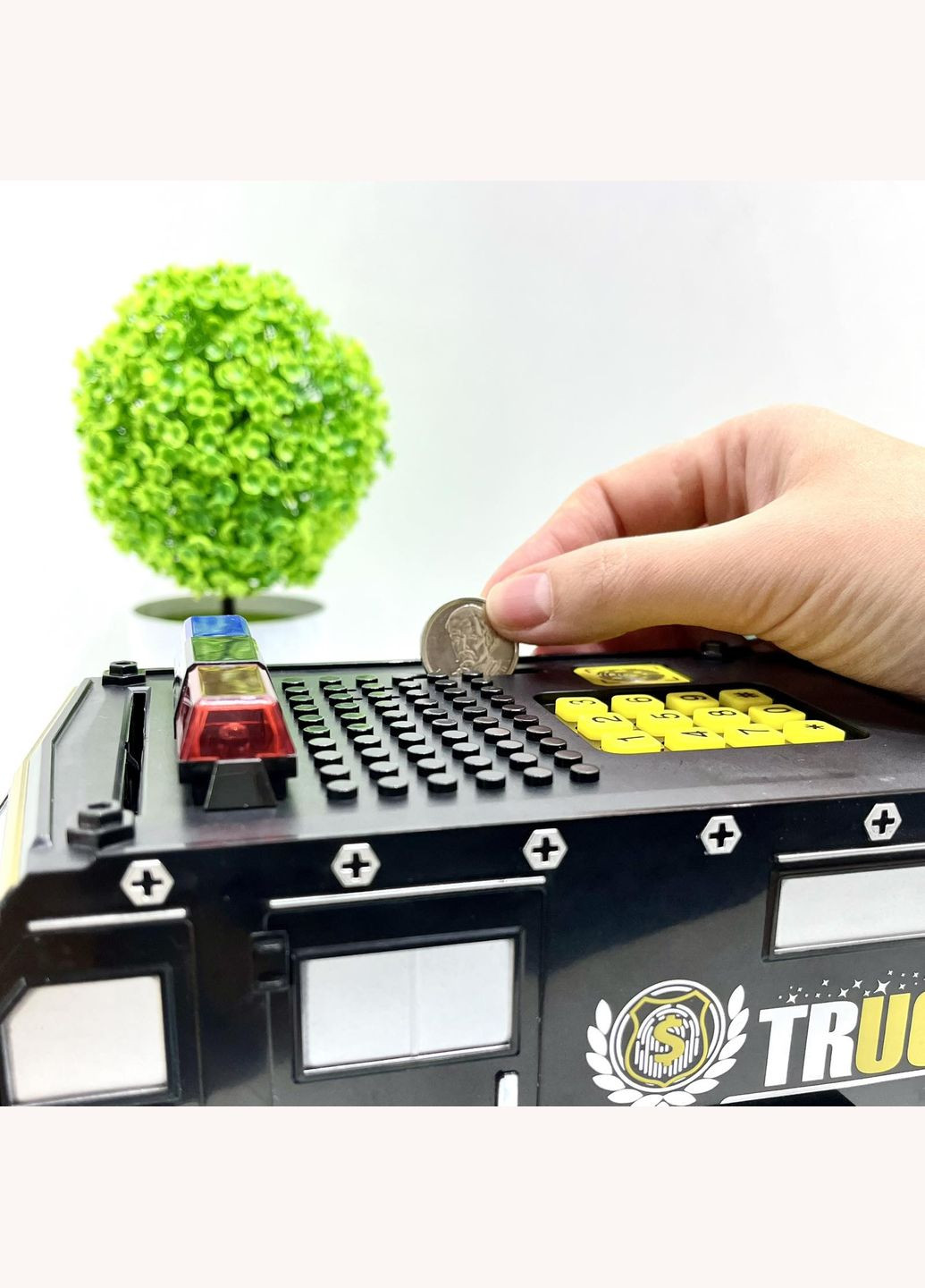 Сейф-копилка Машина полицейская 3в1 с кодовым замком 30см Черная (DSM-6672) No Brand (305404681)