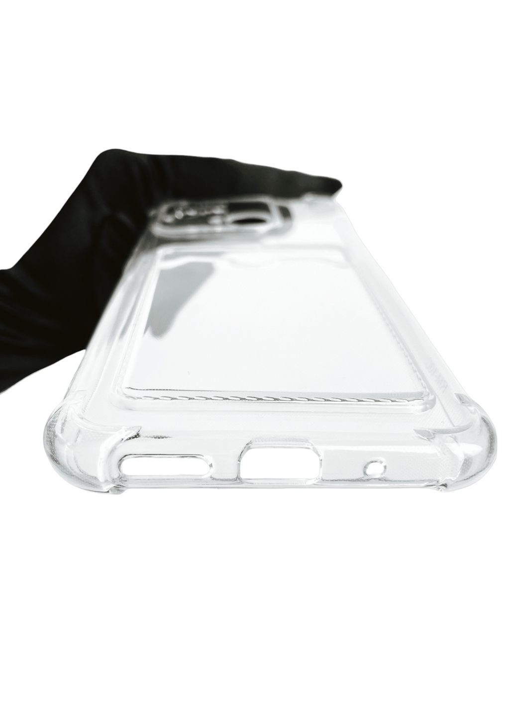 Чехол для POCO C40 с бронь углами с карманом для визиток карточек k-pop на сяоми поко с40 прозрачный Xiaomi (366019259)