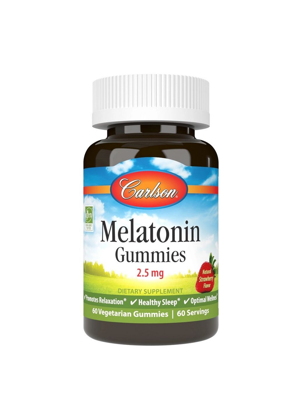 Натуральная добавка Melatonin Gummies, 60 желеек Клубника Carlson Labs (293416447)