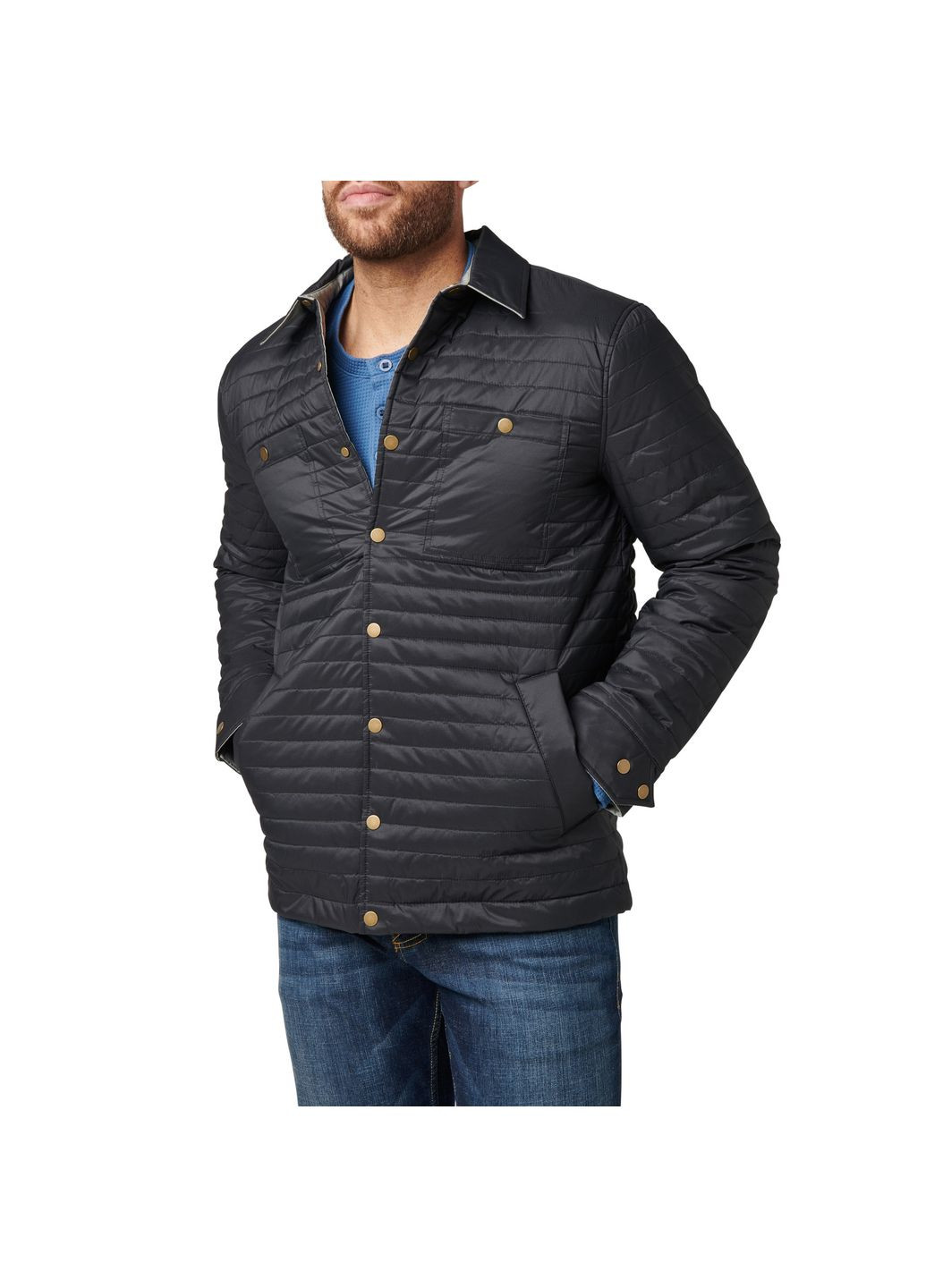 Куртка демісезонна двостороння Dylan Reversible PrimaLoft Shirt Jacket Black 5.11 Tactical (315822120)