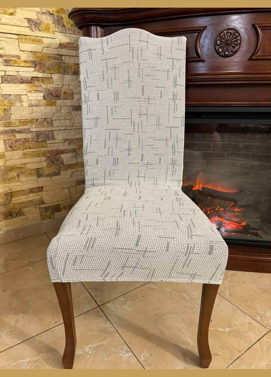 Эластичные чехлы на стулья для столовой жаккардовые (П4К-au-chohol-004-03) No Brand (306633987)