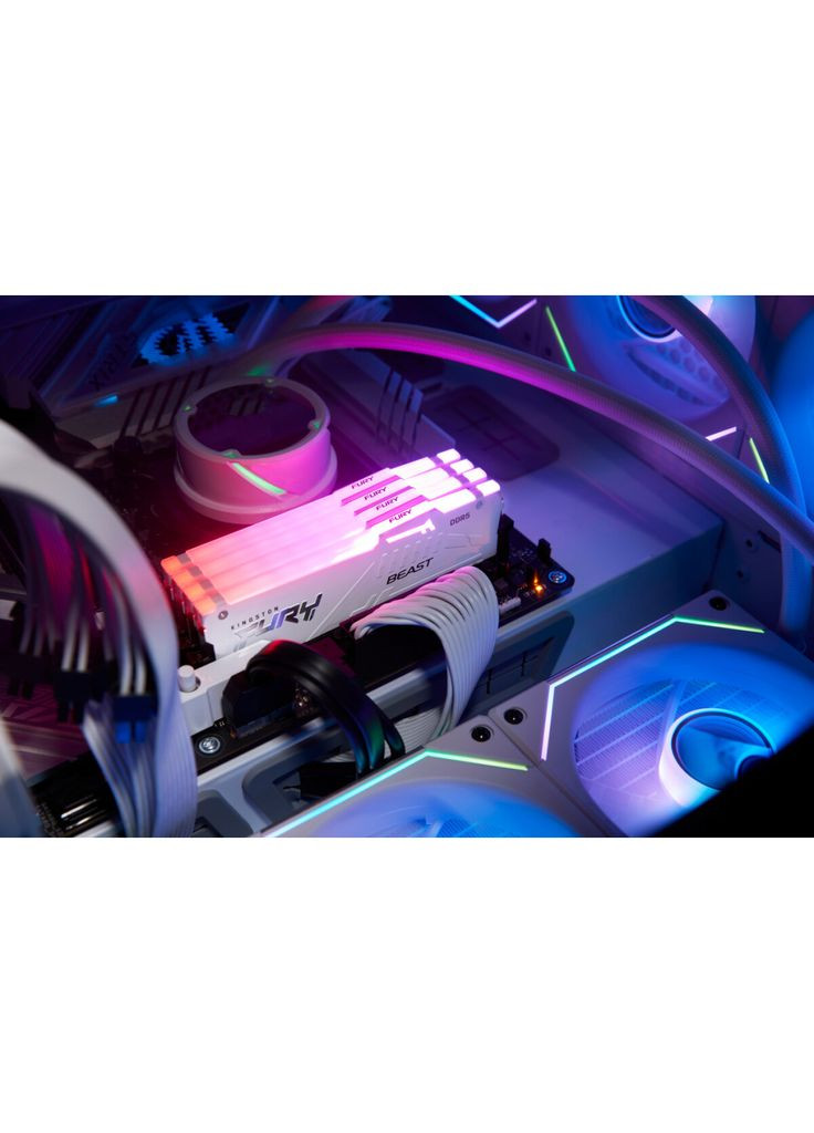 Модуль пам'яті для комп'ютера DDR5 32GB 6000 MHz Beast AM5 RGB White Fury (ex.HyperX) (KF560C36BWEA-32) Kingston (316223569)