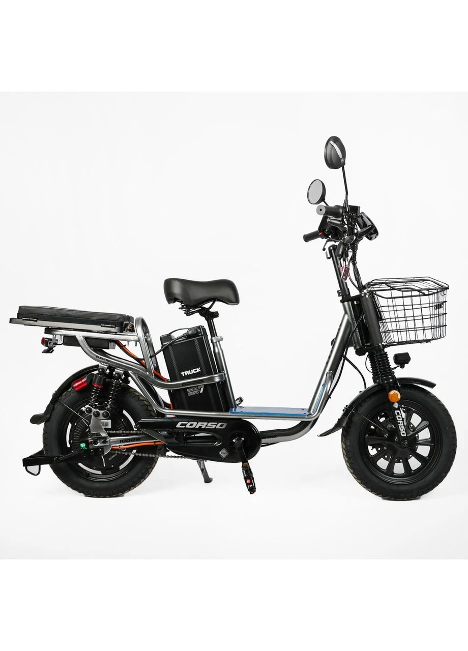 Електровелосипед Truck 1000W 60V 26Ah — до 80 км, 50 км/год, 16×3.0, вантажний, гідравліка, NFC, кошик, Безкоштовна доставка Corso (392668123)