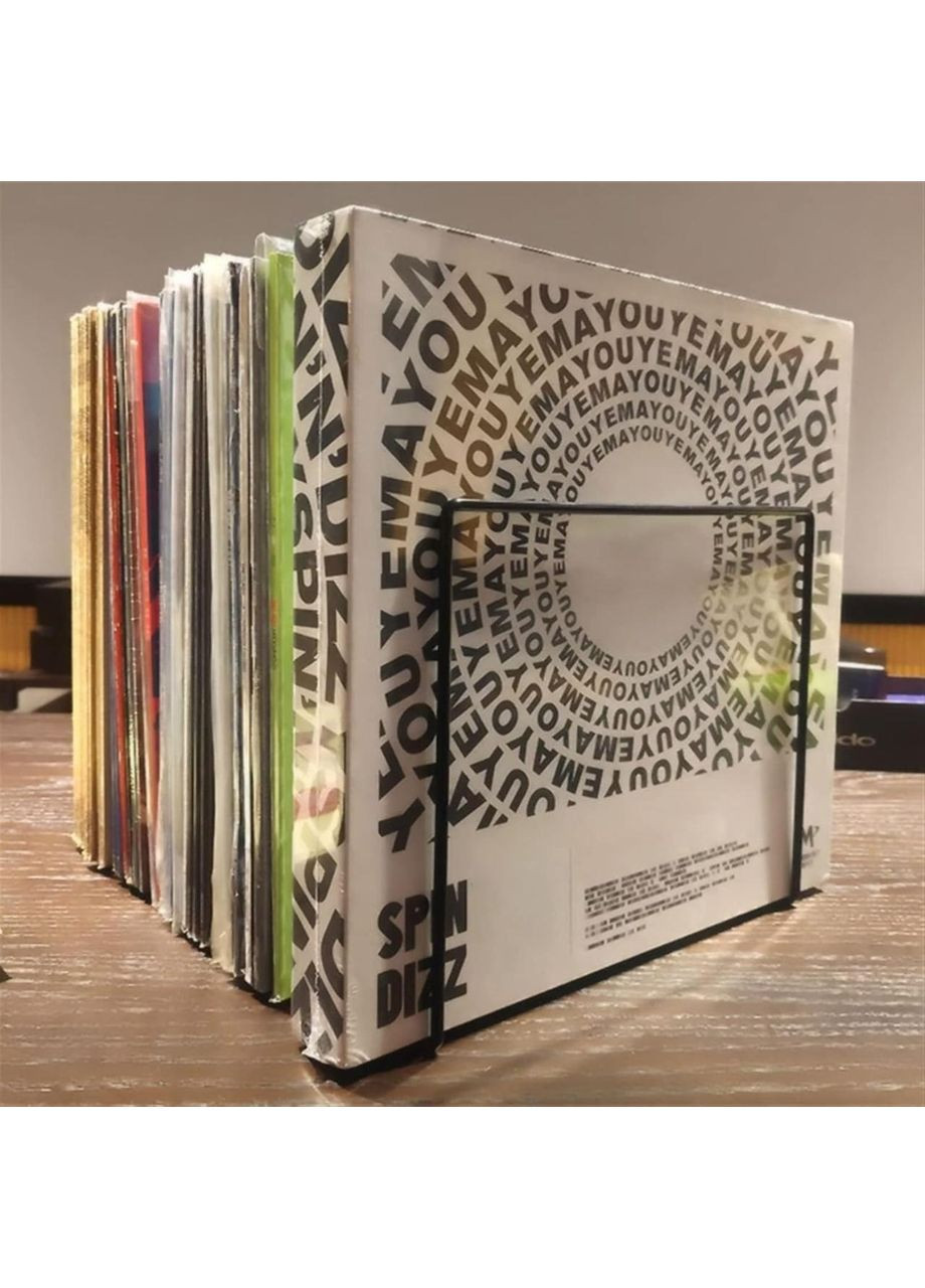 Стеллаж подставка для хранения виниловых пластинок 30х18х22 см. Black No Brand (366303992)