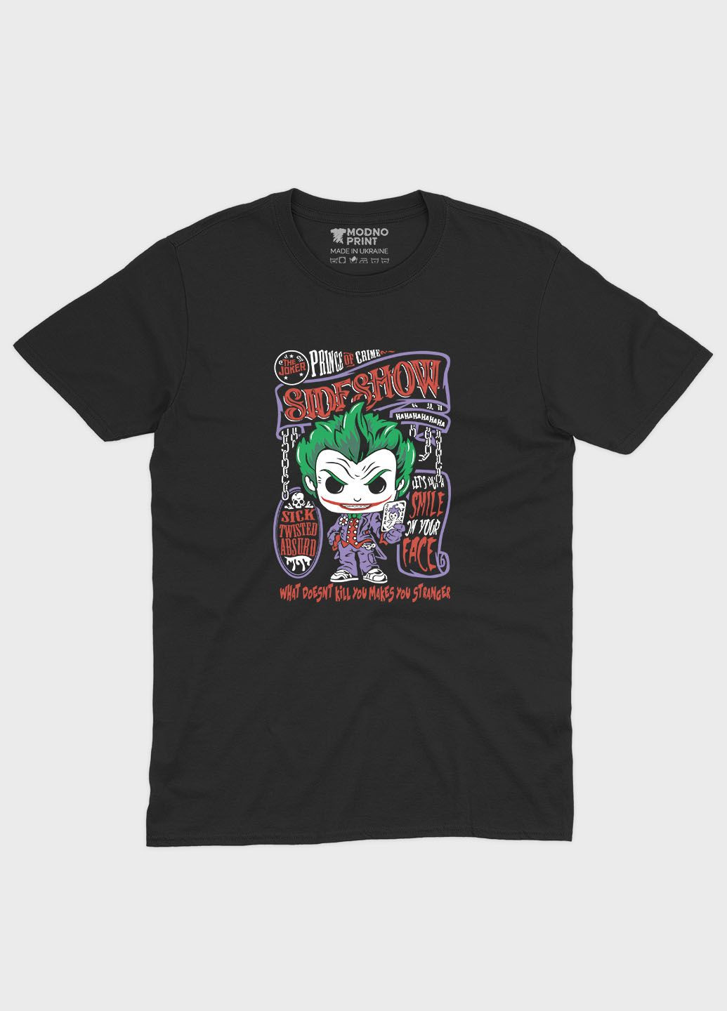 Черная демисезонная футболка для мальчика с принтом супервора - джокер (ts001-1-bl-006-005-027-b) Modno