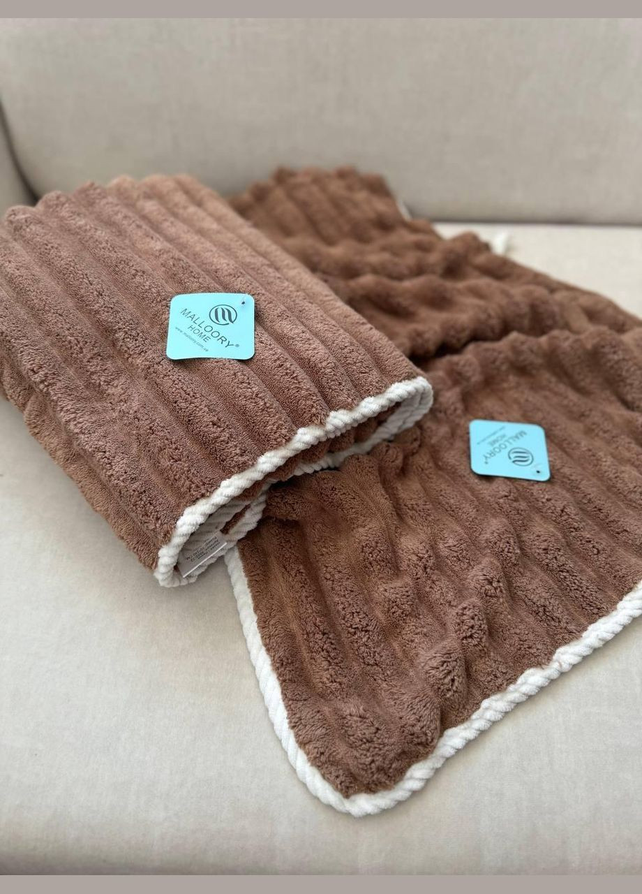 Набор из 2 полотенец гигроскопичное для тела микрофибра Шоколадный (П4Кrushnuk003-01) No Brand комбинированный