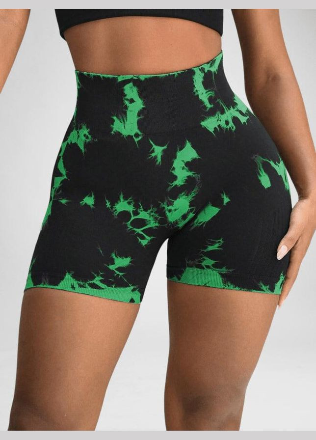 Шорти з мармуровим принтом, чорний з зеленим, розмір S Trends (330245506)
