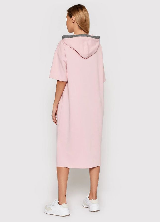 Рожева повсякденний сукня з капюшоном сукня-футболка DKNY однотонна
