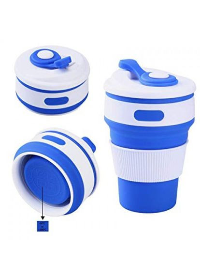 Складна силіконова чашка Collapsible. Синя No Brand (337347260)